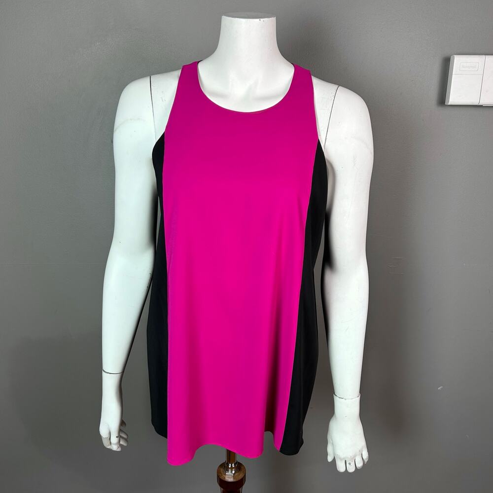 Alice & Olivia tank top small pink colorblock a-line relaxed breezy barbiecore